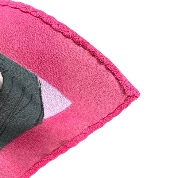 ANNA SUI Dolly Girl Pink Scarf Silk Women's Cartoon Print Fashion Scarf - Picture 6 of 7